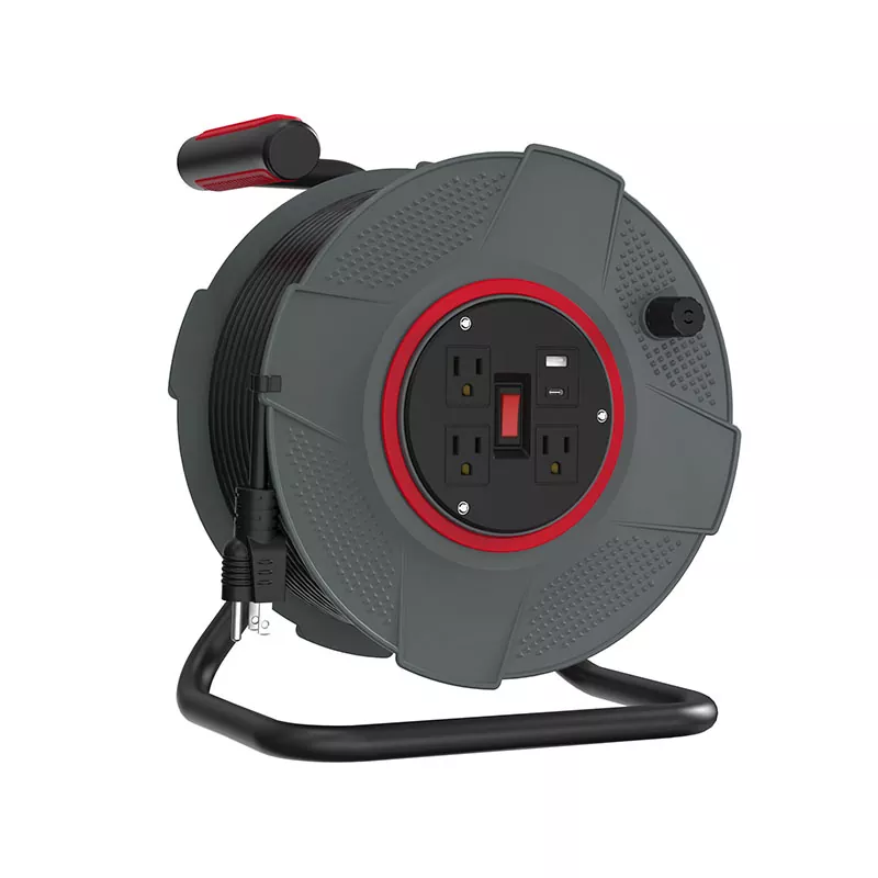 3 آؤٹ لیٹس یو ایس بی پلاسٹک کورڈ ریل 100 فٹ