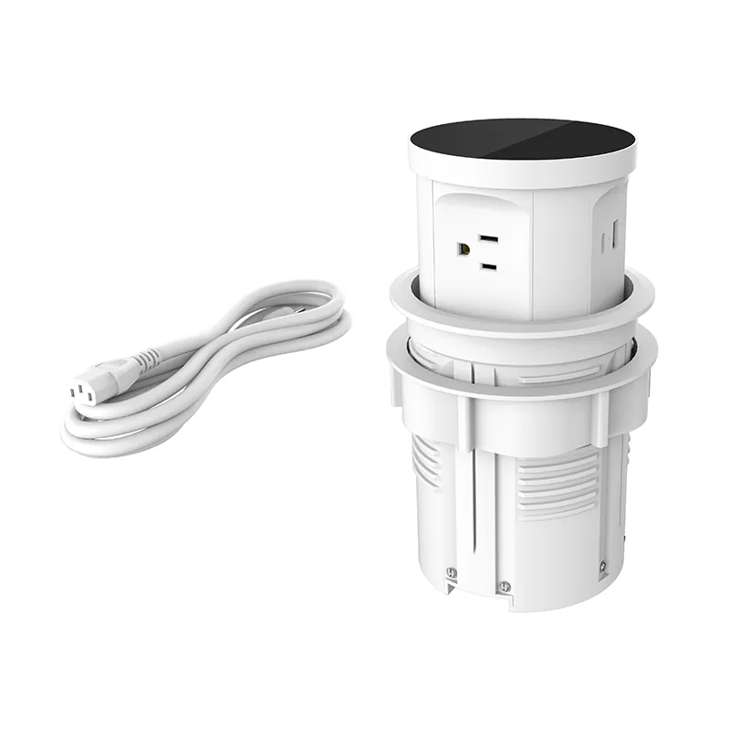 3 آؤٹ لیٹس یو ایس بی پلاسٹک ڈیسک انلیٹ