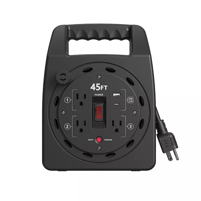 اوور لوڈ پروٹیکشن کے ساتھ 3 آؤٹ لیٹس Usb2.4a پلاسٹک کورڈ ریل 45 فٹ اوور لوڈ پروٹیکشن کے ساتھ 3 آؤٹ لیٹس Usb2.4a پلاسٹک کورڈ ریل 45 فٹ